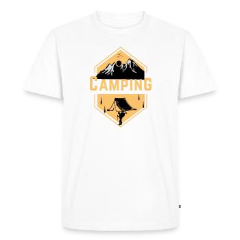 Camping Camper Camper Aventure Montagne - T-shirt Premium bio Homme - blanc - Devant - Nico (187cm)