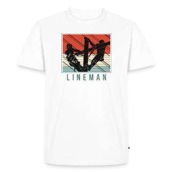 Line fitter fitter electrician overhead line - Men's Premium Organic T-Shirt - white - Front - Nico (187cm)