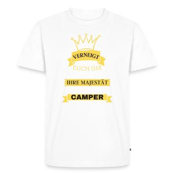 Verneigt euch, Ihre Majestät der Camper ist da - Männer Premium Bio T-Shirt - Weiß - Vorne - Nico (187cm)