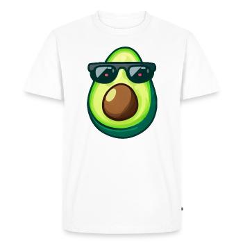 Avocat frais avec lunettes de soleil Tendance - T-shirt Premium bio Homme - blanc - Devant - Nico (187cm)