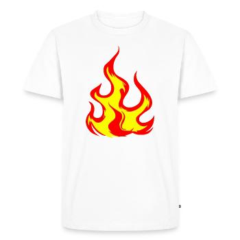 fire - Men's Premium Organic T-Shirt - white - Front - Nico (187cm)