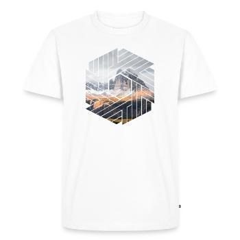 Hexagone des Dolomites des Trois-Pics - T-shirt Premium bio Homme - blanc - Devant - Nico (187cm)