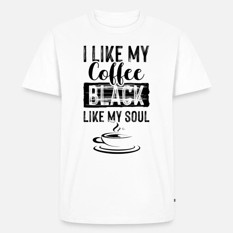 kaffee seele - Männer Premium Bio T-Shirt - Weiß
