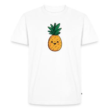 Happy and funny pineapple - Men's Premium Organic T-Shirt - white - Front - Nico (187cm)