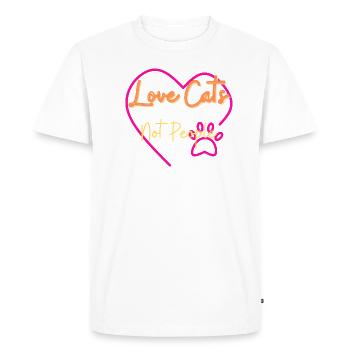 Chats d’amour - T-shirt Premium bio Homme - blanc - Devant - Nico (187cm)