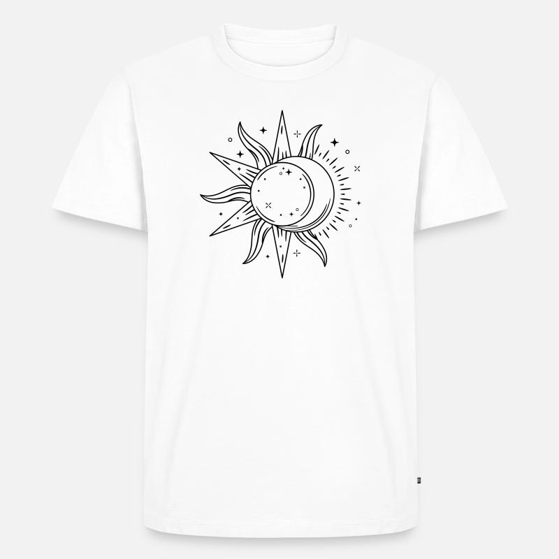 Sun Moon Celestial Illustration - Männer Premium Bio T-Shirt - Weiß