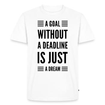 Objectif de devis motivationnel sans date limite - T-shirt Premium bio Homme - blanc - Devant - Nico (187cm)