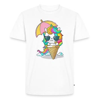 Licorne avec crème glacée - La combinaison parfaite - T-shirt Premium bio Homme - blanc - Devant - Nico (187cm)