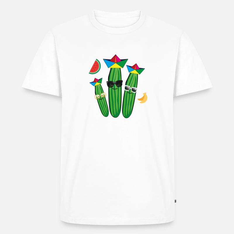 Famille du concombre,Concombre,Concombre,Fruits, Pastèque - T-shirt Premium bio Homme - blanc