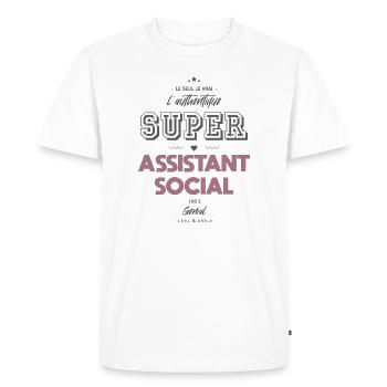 L authentique super assistant social - T-shirt Premium bio Homme - blanc - Devant - Nico (187cm)