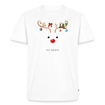 Rudolph Reindeer with Red Nose - Christmas - Men's Premium Organic T-Shirt - white - Front - Nico (187cm)