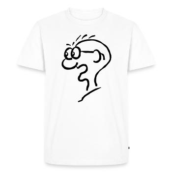 Comic - old man with glasses - Men's Premium Organic T-Shirt - white - Front - Nico (187cm)