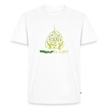 The leaf is life - Men's Premium Organic T-Shirt - white - Front - Nico (187cm)