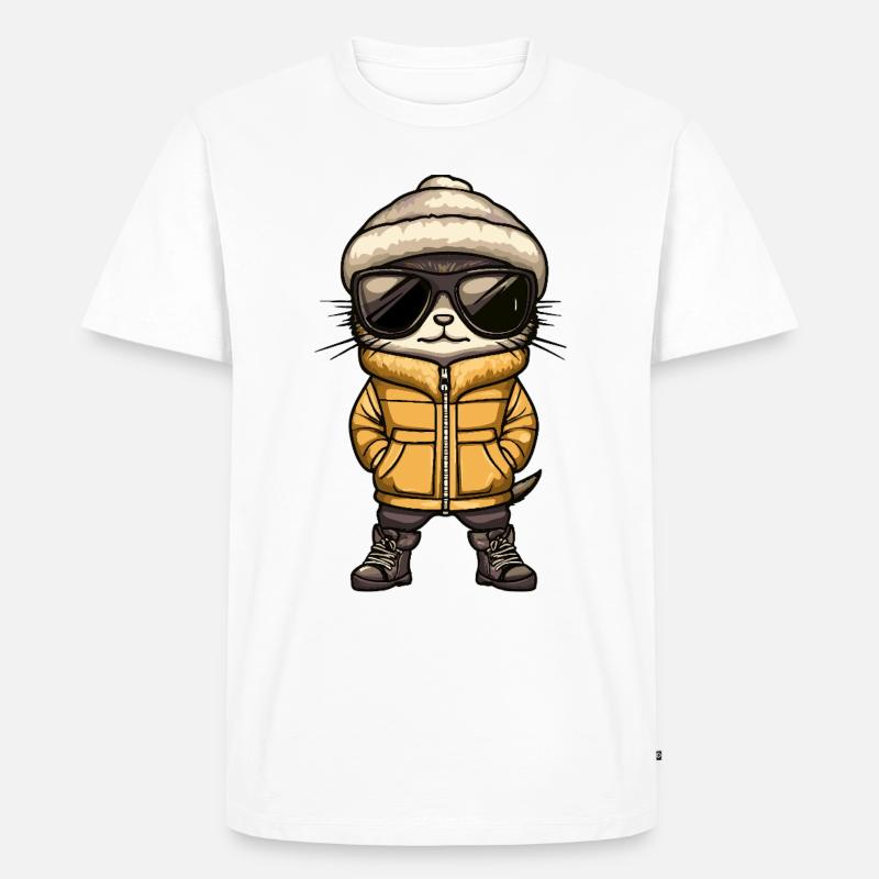 Erdmännchen Cool Comic - Männer Premium Bio T-Shirt - Weiß