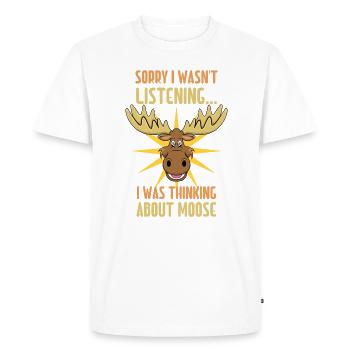 Thinking about Moose Wildlife Deer Elk - Men's Premium Organic T-Shirt - white - Front - Nico (187cm)