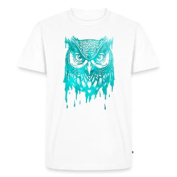 Joli hibou artistique, animaux sauvages, oiseaux - T-shirt Premium bio Homme - blanc - Devant - Nico (187cm)
