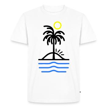 Palm Island - Men's Premium Organic T-Shirt - white - Front - Nico (187cm)