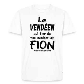Le vendéen est fier de montrer son fion - T-shirt Premium bio Homme - blanc - Devant - Nico (187cm)