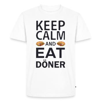 Keep calm and eat kebab funny kebab sayings - Men's Premium Organic T-Shirt - white - Front - Nico (187cm)