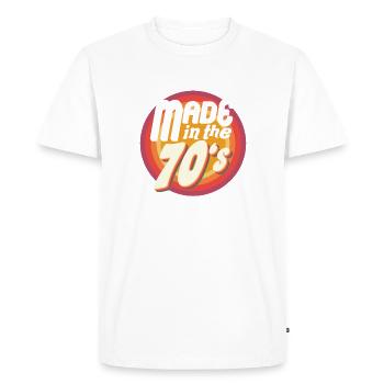 Birthday 70s Born in the 70s 70's - Men's Premium Organic T-Shirt - white - Front - Nico (187cm)