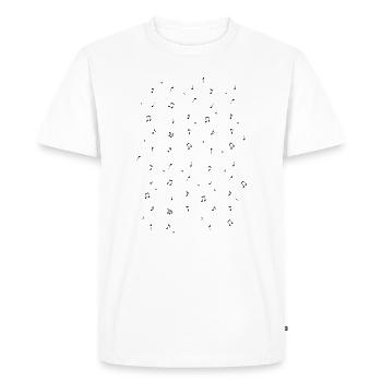 Notes de musique dansantes - T-shirt Premium bio Homme - blanc - Devant - Nico (187cm)