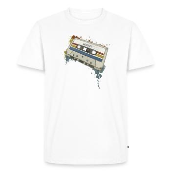 Retro Style Mixtape Funky Oldschool Cassette - Men's Premium Organic T-Shirt - white - Front - Nico (187cm)