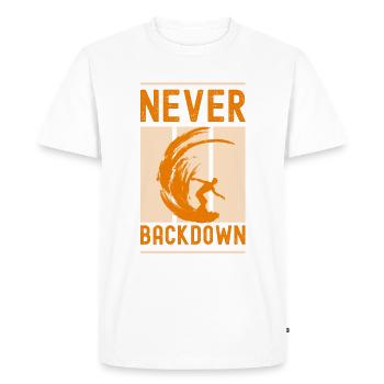 never backdown surf - T-shirt Premium bio Homme - blanc - Devant - Nico (187cm)