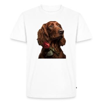 Irish Red Setter Saint-Valentin - T-shirt Premium bio Homme - blanc - Devant - Nico (187cm)