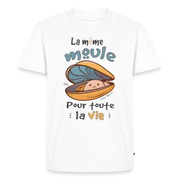 EVG - La Même Moule Pour Toute La Vie - T-shirt Premium bio Homme - blanc - Devant - Nico (187cm)