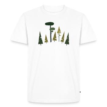 Shinrin Yoku « Flat Forest Nature » Propriétaire de la forêt - T-shirt Premium bio Homme - blanc - Devant - Nico (187cm)