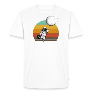 Ripple XRP to the Moon Shirt Design Krypto crypto - Männer Premium Bio T-Shirt - Weiß - Vorne - Nico (187cm)