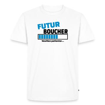 futur boucher - T-shirt Premium bio Homme - blanc - Devant - Nico (187cm)