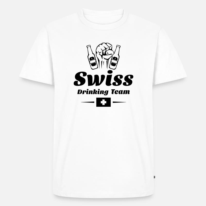 drinking team swiss - Männer Premium Bio T-Shirt - Weiß