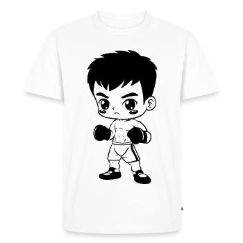 Kickboxeur drôle - T-shirt Premium bio Homme - blanc - Devant - Nico (187cm)