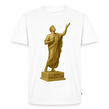 Statue de Dieu Majestueux avec motif d’espoir - T-shirt Premium bio Homme - blanc - Devant - Nico (187cm)