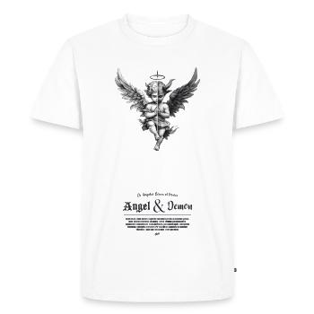 Ange et démon - T-shirt Premium bio Homme - blanc - Devant - Nico (187cm)