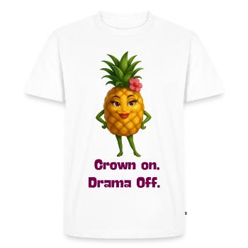 Roi Ananas : DramaOff - T-shirt Premium bio Homme - blanc - Devant - Nico (187cm)