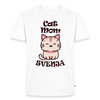 Svenja Nom Prénom avec chat - T-shirt Premium bio Homme - blanc - Devant - Nico (187cm)