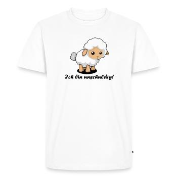 Sheep / "Je suis innocent!" - T-shirt Premium bio Homme - blanc - Devant - Nico (187cm)