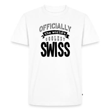 swiss officially the worlds coolest copy - Men's Premium Organic T-Shirt - white - Front - Nico (187cm)
