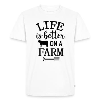 Cow cows farm farmer gift country life - Men's Premium Organic T-Shirt - white - Front - Nico (187cm)
