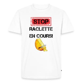 Stop raclette en cours cadeau - T-shirt Premium bio Homme - blanc - Devant - Nico (187cm)