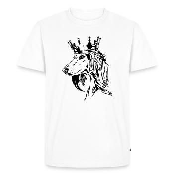 SALUKI Krone Chiens Lévriers Wilsigns - T-shirt Premium bio Homme - blanc - Devant - Nico (187cm)