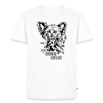 Aimé par un chien chinois à crête Chien Wilsigns - T-shirt Premium bio Homme - blanc - Devant - Nico (187cm)
