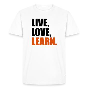 learn - Men's Premium Organic T-Shirt - white - Front - Nico (187cm)