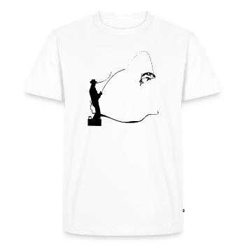Pêche en lac - T-shirt Premium bio Homme - blanc - Devant - Nico (187cm)