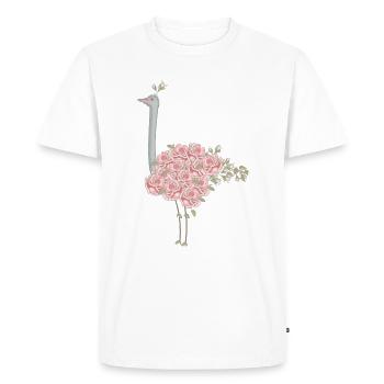 Roses autruche (b) - T-shirt Premium bio Homme - blanc - Devant - Nico (187cm)