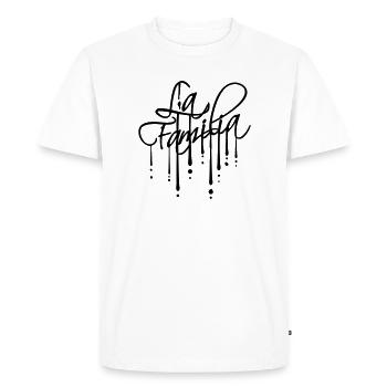 Drops La Familia - Men's Premium Organic T-Shirt - white - Front - Nico (187cm)