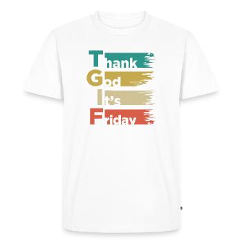 Dieu merci, c’est vendredi - T-shirt Premium bio Homme - blanc - Devant - Nico (187cm)