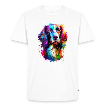 Chien Springer Spaniel peint - T-shirt Premium bio Homme - blanc - Devant - Nico (187cm)
